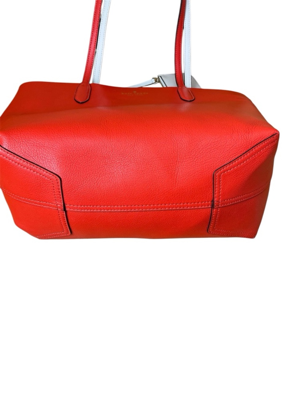 Reversible Tote Bag, Orange & Cream Kate Spade, w/ detachable mini zip bag - Picture 6 of 8